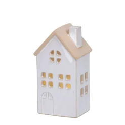 Haus LED indoor H 15,5 cm weiß