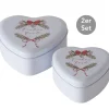Herzdose Mistelzweig 2er-Set weiß