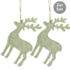 Hirsch zum Aufhängen 2er Set hellgrün