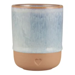 Ib Laursen Becher Herz matt blau-braun