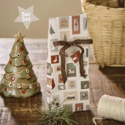 Ib Laursen Buntfalttüten Weihnachtsbriefmarken 5er-Set klein