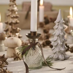 Ib Laursen Flaschen-Kerzenhalter für Stabkerzen Aik messingfarben