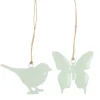 Ib Laursen Hänger Vogel & Schmetterling hellgrün 2er-Set
