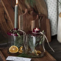 Ib Laursen Kerze rustikal waldgrün 3er Set