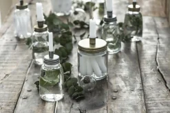 Ib Laursen Kerzenhalter für dünne Stabkerzen zinkfarben