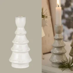 Ib Laursen Kerzenhalter gerillt 16 cm weiß