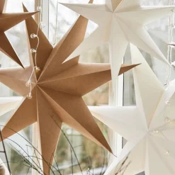 IB Laursen Papierstern zum Hängen 7-zackig 90 cm naturfarben