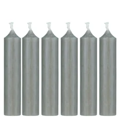 Ib Laursen Stabkerze rustikal hellgrau 6er-Set