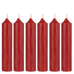 Ib Laursen Stabkerze rustikal rot 6er-Set