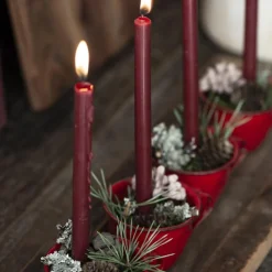 Ib Laursen Stabkerzen Hege schmal dunkelrot 6er-Set