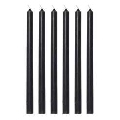 IB Laursen Stabkerzen Hege schmal schwarz 6er-Set