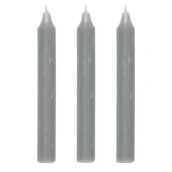 IB Laursen Stabkerzen Rustikal Hellgrau 3er-Set