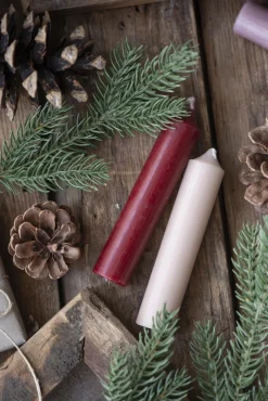 IB Laursen Stabkerzen Rustikal Bordeaux Rot 6er-Set