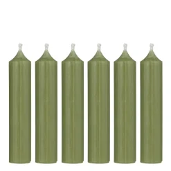 IB Laursen Stabkerzen Rustikal Moosgrün 6er-Set