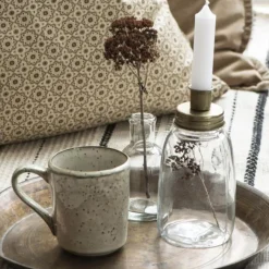 Ib Laursen Stabkerzenhalter Glas messingfarben