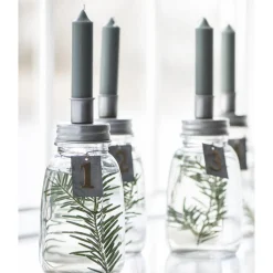 Ib Laursen Stabkerzenhalter silber Glas