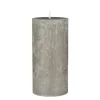 Ib Laursen Stumpenkerze rustikal French Grey 14 cm