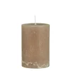 Ib Laursen Stumpenkerze rustikal leinenfarben 10 cm