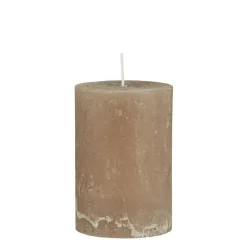 Ib Laursen Stumpenkerze rustikal leinenfarben 10 cm