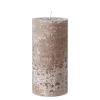 Ib Laursen Stumpenkerze rustikal leinenfarben 20 cm