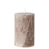 Ib Laursen Stumpenkerze rustikal leinenfarbig 15 cm