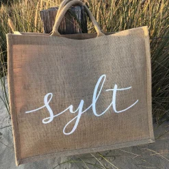 Jute-Shopper Sylt naturfarben weiß bedruckt