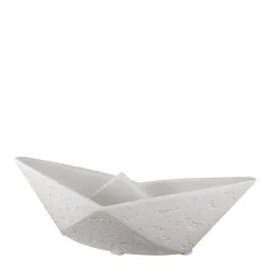 Keramik Origami Boot weiß groß