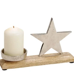 Kerzenhalter mit Dekostern silberfarben