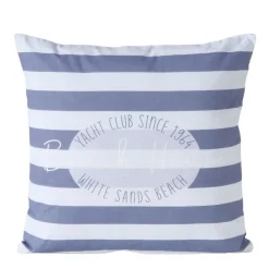 Kissen Beach House blau gestreift