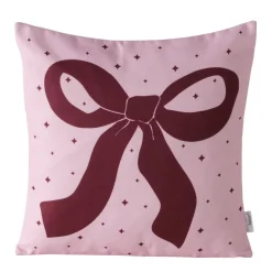Kissen große Schleife rosa-rot 45 x 45 cm