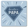 Korkuntersetzer Bester Papa der Welt dunkelblau