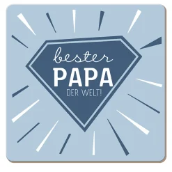 Korkuntersetzer Bester Papa der Welt dunkelblau