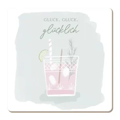 Korkuntersetzer Gluck, gluck, glücklich