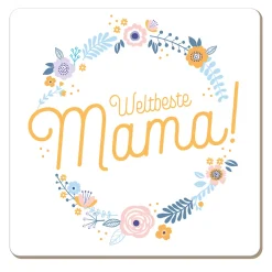 Korkuntersetzer Weltbeste Mama goldfarben