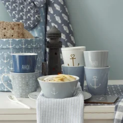 Krasilnikoff Happy Mug Ahoi Grau