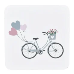 Krasilnikoff Korkuntersetzer Fahrrad mit Luftballons