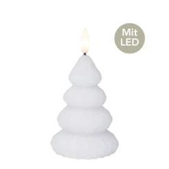 LED Kerze Tannenbaum H 10,5 cm weiß