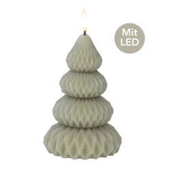 LED Kerze Tannenbaum H 13,5 cm grün