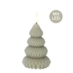 LED Kerze Tannenbaum H 10,5 cm grün