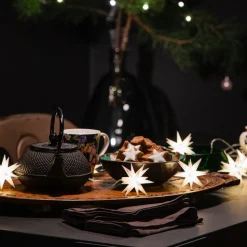 LED Midi-Stern Lichterkette Luna Weiß Outdoor 16 cm Trafo