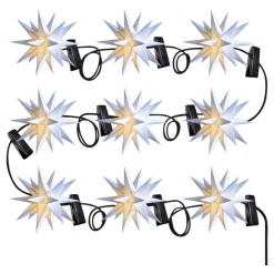 LED Midi-Stern Lichterkette Luna Weiß Outdoor 16 cm Trafo
