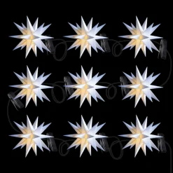 LED Midi-Stern Lichterkette Luna Weiß Outdoor 16 cm Trafo