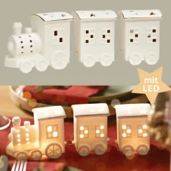 LED Porzellan Weihnachtszug weiß