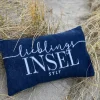 Limitierte Kissenhülle Lieblingsinsel Sylt navyblau 30 x 50 cm