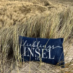 Limitierte Kissenhülle Lieblingsinsel Sylt navyblau 30 x 50 cm