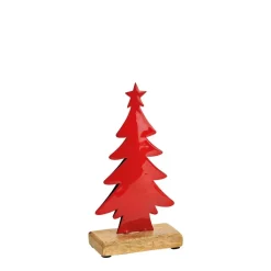 Metall-Tannenbaum auf Sockel 20 cm rot