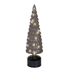 Micro LED drehender Tannenbaum H 39 cm grau