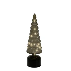 Micro LED drehender Tannenbaum H 34 cm grün
