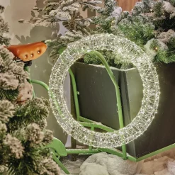 Micro LED Kranz H 58 cm silberfarben