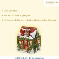 Miniadventskalender Happy Christmas House beige